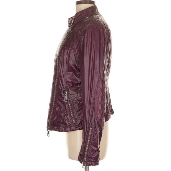 BURBERRY Asymmetrical Full Zip Motorcycle Jacket Size 8 EUC - Picture 7 of 9